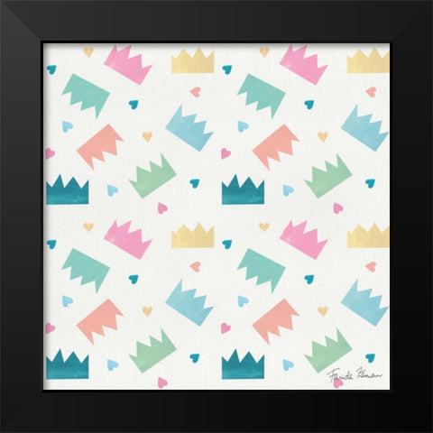 Happy Baby Pattern IV Black Modern Wood Framed Art Print by Zaman, Farida