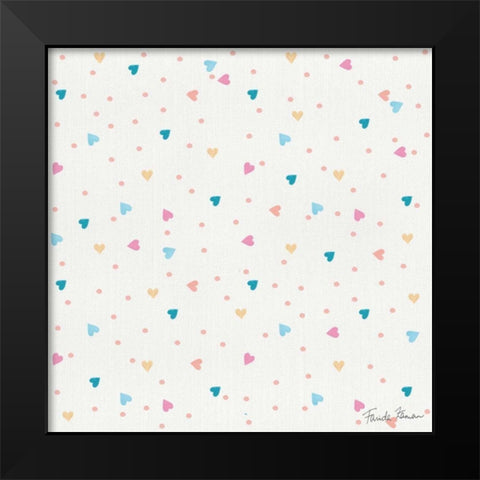 Happy Baby Pattern VA Black Modern Wood Framed Art Print by Zaman, Farida