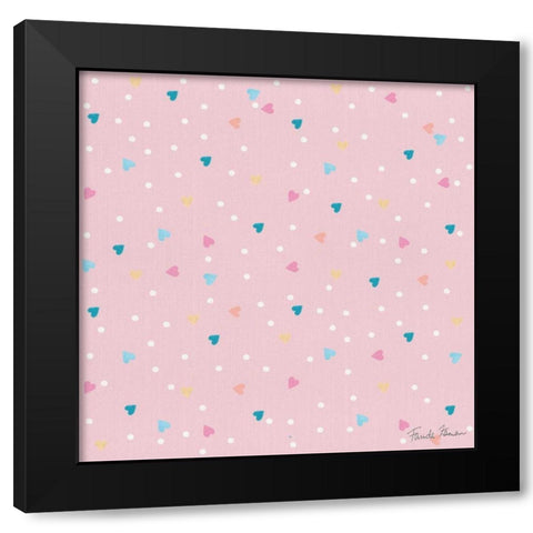 Happy Baby Pattern VB Black Modern Wood Framed Art Print with Double Matting by Zaman, Farida