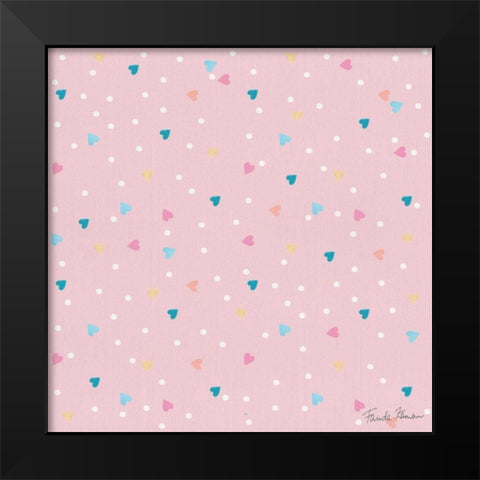 Happy Baby Pattern VB Black Modern Wood Framed Art Print by Zaman, Farida