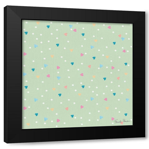 Happy Baby Pattern VD Black Modern Wood Framed Art Print with Double Matting by Zaman, Farida