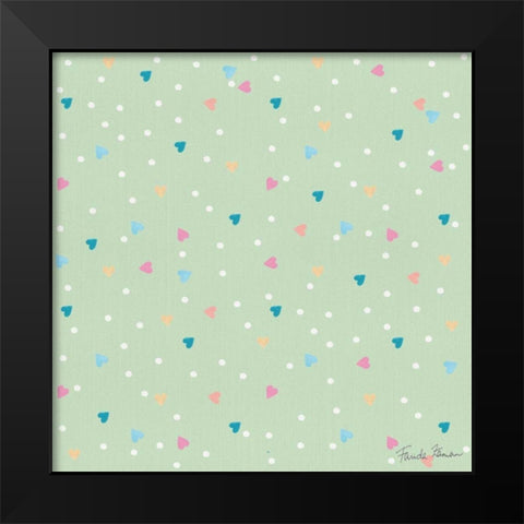 Happy Baby Pattern VD Black Modern Wood Framed Art Print by Zaman, Farida