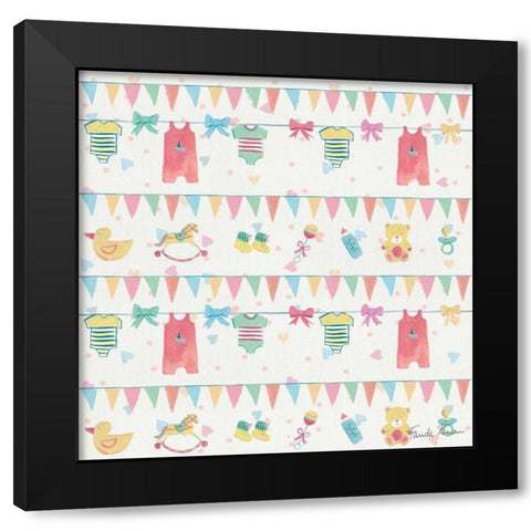 Happy Baby Pattern VIIA Black Modern Wood Framed Art Print with Double Matting by Zaman, Farida
