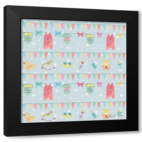 Happy Baby Pattern VIIC Black Modern Wood Framed Art Print with Double Matting by Zaman, Farida