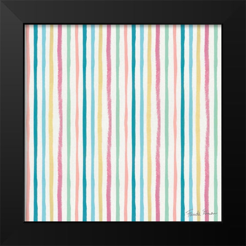 Happy Baby Pattern VIIIA Black Modern Wood Framed Art Print by Zaman, Farida