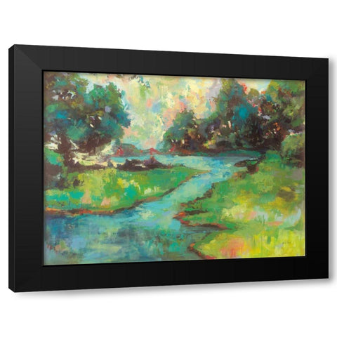 Landscape in the Park Black Modern Wood Framed Art Print with Double Matting by Vertentes, Jeanette