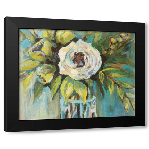 Aqua Solo Black Modern Wood Framed Art Print with Double Matting by Vertentes, Jeanette