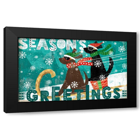Merry Making II Black Modern Wood Framed Art Print with Double Matting by Charron, Veronique