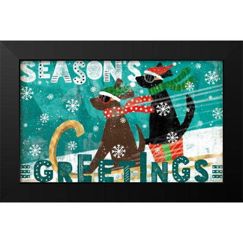 Merry Making II Black Modern Wood Framed Art Print by Charron, Veronique