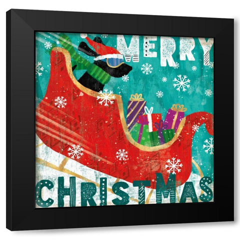 Merry Making III Black Modern Wood Framed Art Print with Double Matting by Charron, Veronique