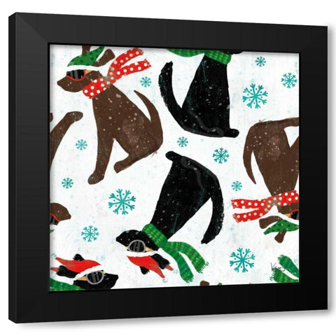 Merry Making Pattern IA Black Modern Wood Framed Art Print with Double Matting by Charron, Veronique