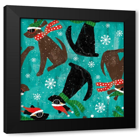 Merry Making Pattern IB Black Modern Wood Framed Art Print with Double Matting by Charron, Veronique