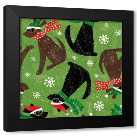 Merry Making Pattern IC Black Modern Wood Framed Art Print with Double Matting by Charron, Veronique