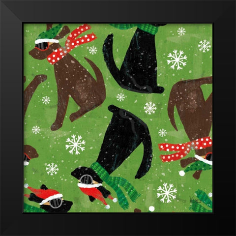 Merry Making Pattern IC Black Modern Wood Framed Art Print by Charron, Veronique