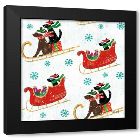 Merry Making Pattern IIA Black Modern Wood Framed Art Print by Charron, Veronique