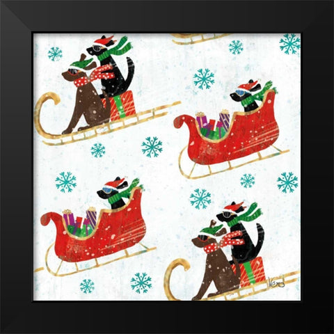 Merry Making Pattern IIA Black Modern Wood Framed Art Print by Charron, Veronique