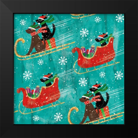 Merry Making Pattern IIB Black Modern Wood Framed Art Print by Charron, Veronique