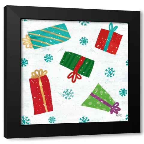 Merry Making Pattern IIIA Black Modern Wood Framed Art Print with Double Matting by Charron, Veronique