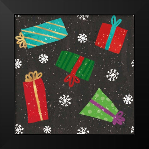 Merry Making Pattern IIIB Black Modern Wood Framed Art Print by Charron, Veronique