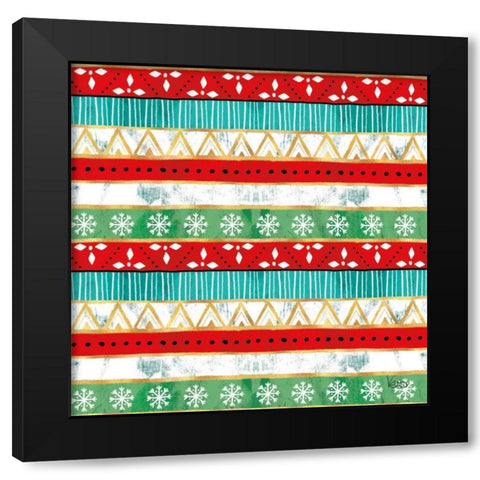 Merry Making Pattern IV Black Modern Wood Framed Art Print with Double Matting by Charron, Veronique