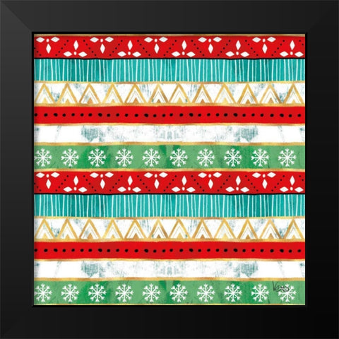 Merry Making Pattern IV Black Modern Wood Framed Art Print by Charron, Veronique