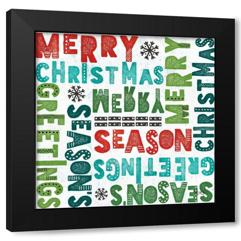 Merry Making Pattern VA Black Modern Wood Framed Art Print by Charron, Veronique