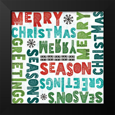 Merry Making Pattern VA Black Modern Wood Framed Art Print by Charron, Veronique