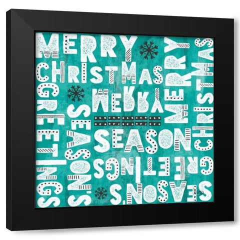 Merry Making Pattern VB Black Modern Wood Framed Art Print with Double Matting by Charron, Veronique