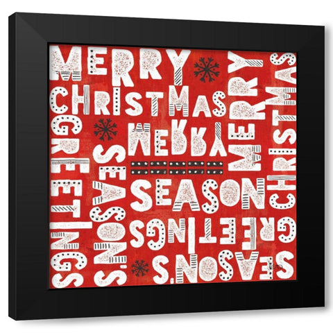 Merry Making Pattern VC Black Modern Wood Framed Art Print by Charron, Veronique