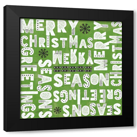 Merry Making Pattern VD Black Modern Wood Framed Art Print by Charron, Veronique