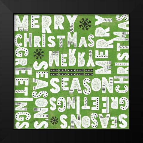 Merry Making Pattern VD Black Modern Wood Framed Art Print by Charron, Veronique