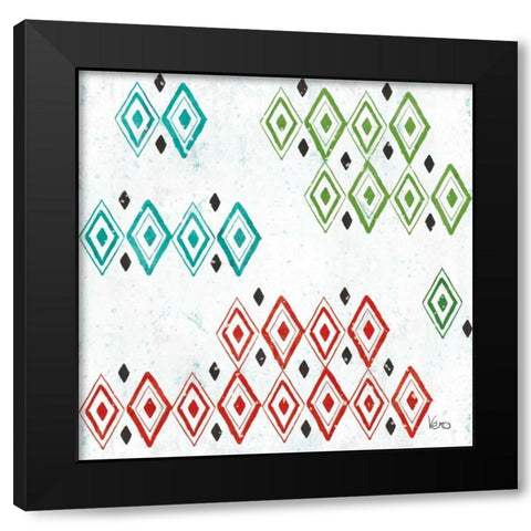 Merry Making Pattern VIA Black Modern Wood Framed Art Print by Charron, Veronique