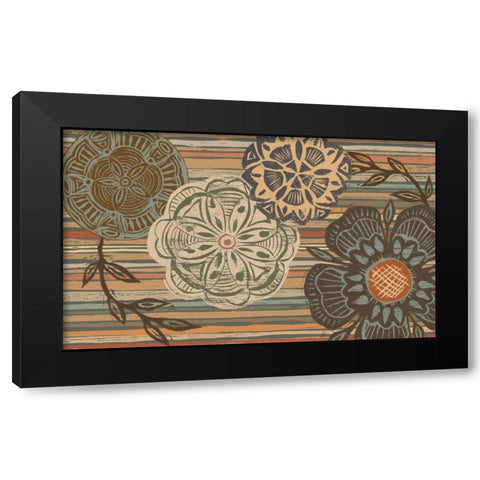 Woodcut Nature II Black Modern Wood Framed Art Print with Double Matting by Brissonnet, Daphne