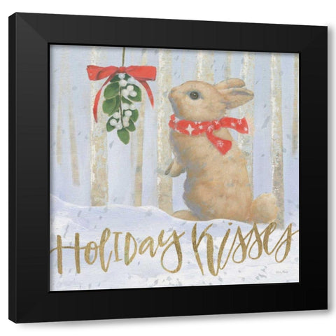 Christmas Critters Bright IV Black Modern Wood Framed Art Print with Double Matting by Adams, Emily
