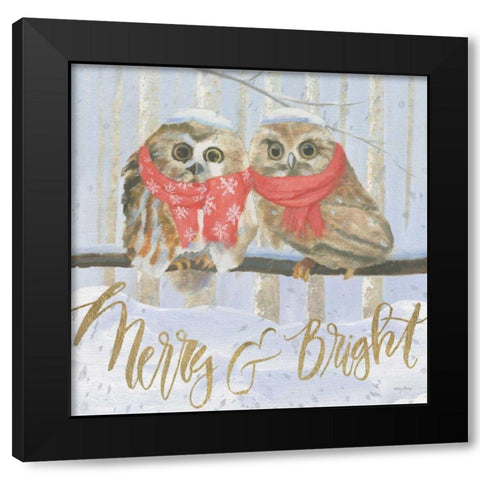 Christmas Critters Bright V Black Modern Wood Framed Art Print with Double Matting by Adams, Emily