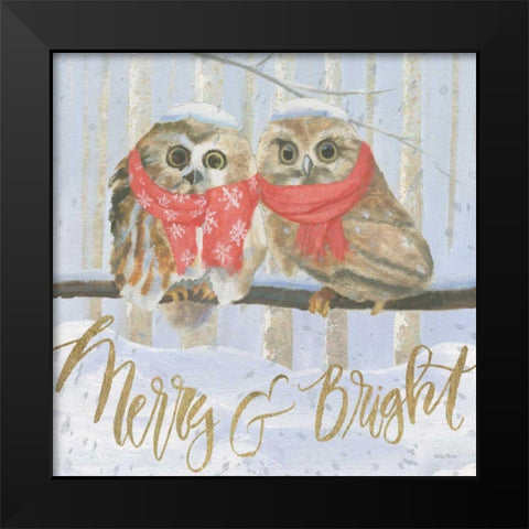 Christmas Critters Bright V Black Modern Wood Framed Art Print by Adams, Emily