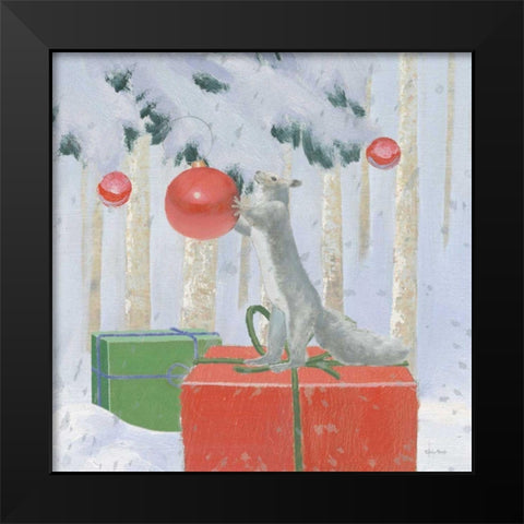 Christmas Critters Bright VII Black Modern Wood Framed Art Print by Adams, Emily