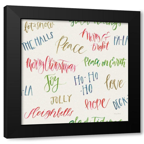 Christmas Critters Bright Pattern IB Black Modern Wood Framed Art Print with Double Matting by Adams, Emily