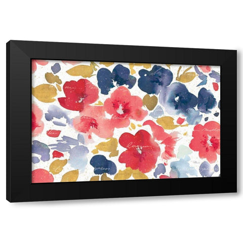 Floral Flow I Black Modern Wood Framed Art Print by Pela Studio