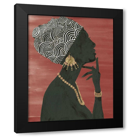Graceful Majesty I Chili Black Modern Wood Framed Art Print with Double Matting by Adams, Emily