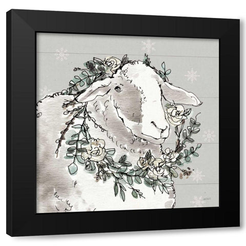 Modern Farmhouse XIII Snowflakes Black Modern Wood Framed Art Print with Double Matting by Tavoletti, Anne