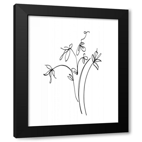 Ink Flowers 11 on White Black Modern Wood Framed Art Print with Double Matting by Tillmon, Avery