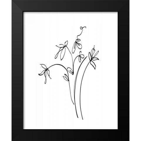 Ink Flowers 11 on White Black Modern Wood Framed Art Print by Tillmon, Avery