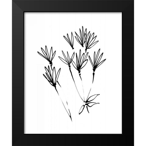 Ink Flowers 19 on White Black Modern Wood Framed Art Print by Tillmon, Avery
