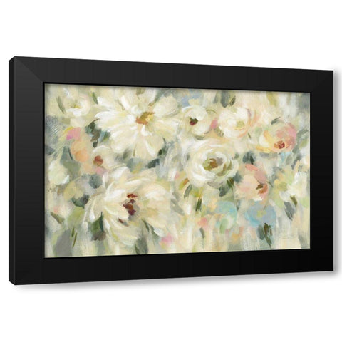 Expressive Pale Floral Black Modern Wood Framed Art Print by Vassileva, Silvia