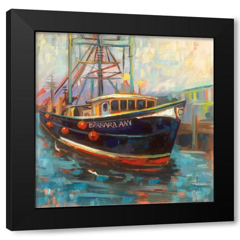 Barbara Ann Black Modern Wood Framed Art Print by Vertentes, Jeanette