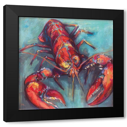 Lobster Black Modern Wood Framed Art Print with Double Matting by Vertentes, Jeanette