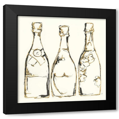 Champagne is Grand III Black Modern Wood Framed Art Print with Double Matting by Paschke, Chris