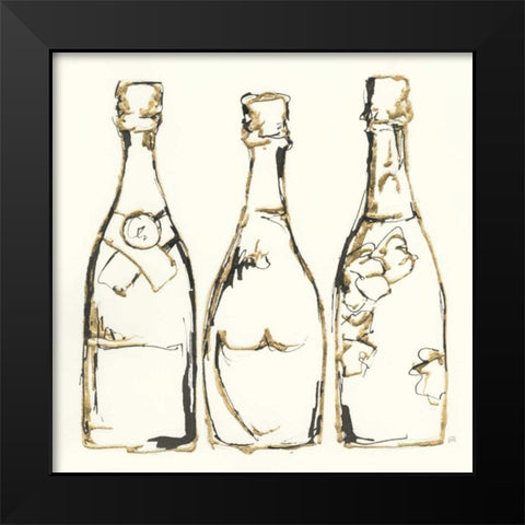 Champagne is Grand III Black Modern Wood Framed Art Print by Paschke, Chris