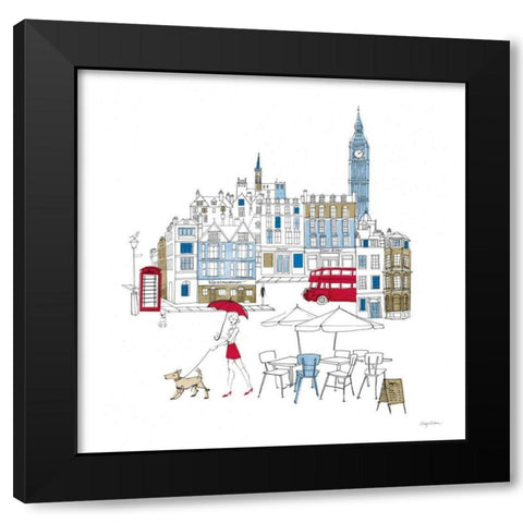 World Cafe I London Color Black Modern Wood Framed Art Print with Double Matting by Tillmon, Avery